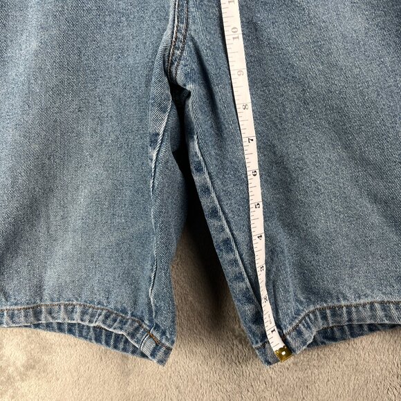 Badge Denim Shorts Women’s 14 Blue High Waist Vintage Bermuda Y2K Streetwear 90s - Picture 7 of 10